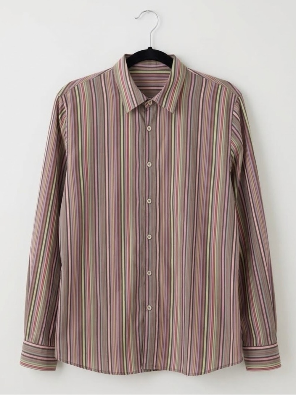 Foxcroft Striped Button-Up Shirt in Pink, Green & Purple